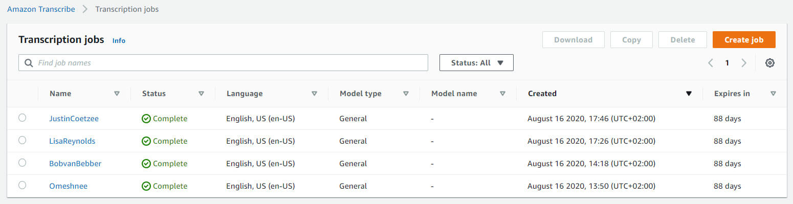AWS Transcribe Tutorial