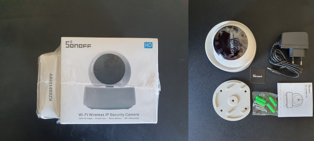 The packaging of the Sonoff GK-200MP2-B camera is very premium to the touch