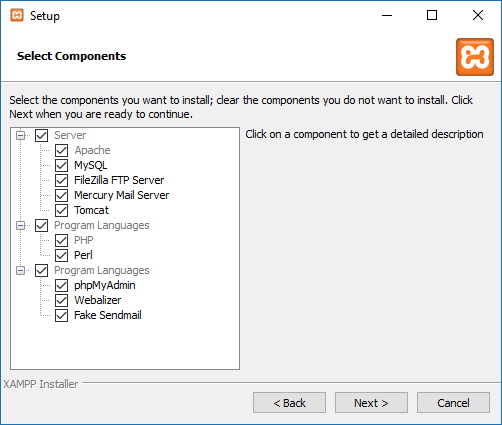 Installing xampp