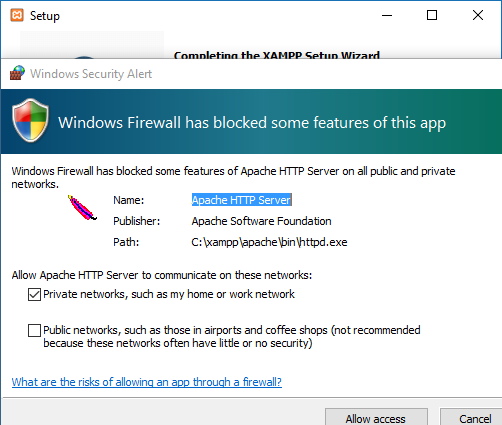 Installing xampp
